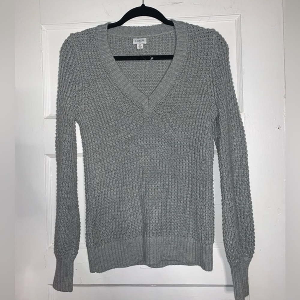 J.Crew factory v-neck sweater‎ silver grey size extra small